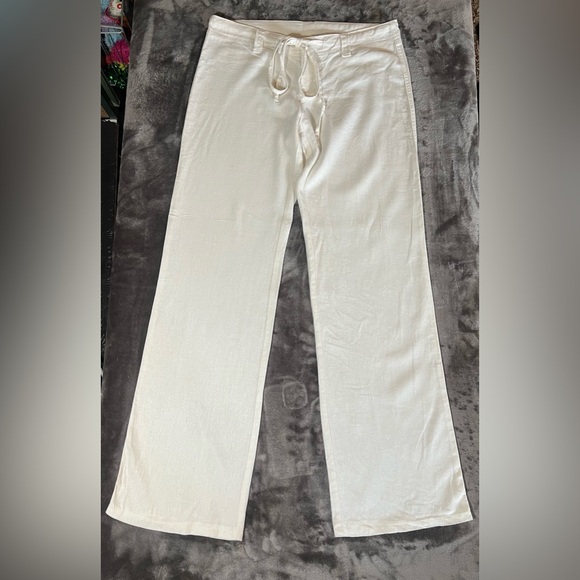 White Linen Pants - Picture 1 of 13